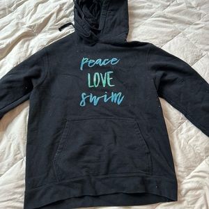 Black “Peace, Love, Swim” Hoodie